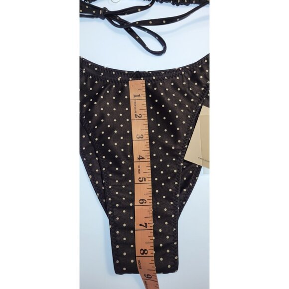 SAME Los Angeles Swim Bikini SeT Beaded Triangle Top and Bottom Polka Dot 90 XL - Picture 10 of 10